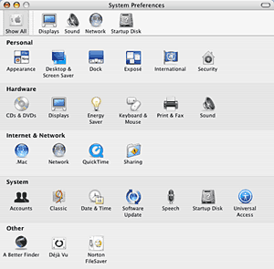 system preferences